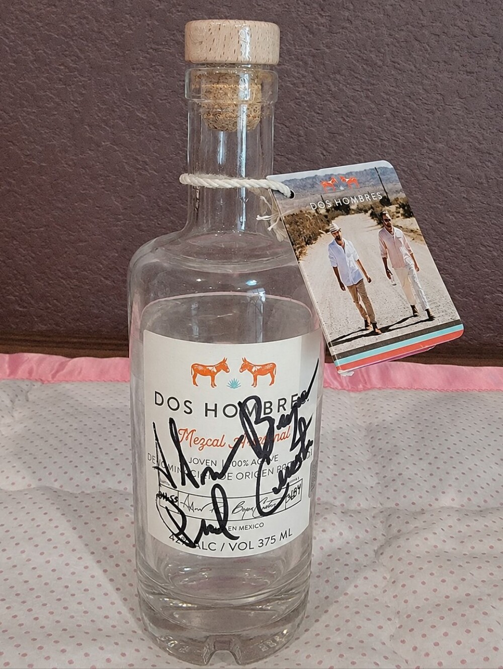 Dos Hombres Bottle Signed by Bryan Cranston and Aaron Paul BREAKING BAD